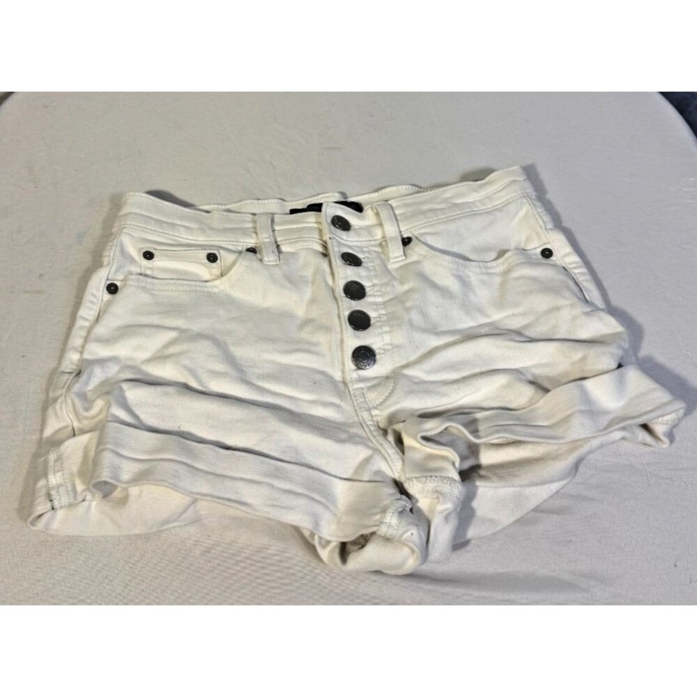 Calvin Klein White Button Fly Denim Jean Shorts Women's 26 4/6 Coastal Cowgirl